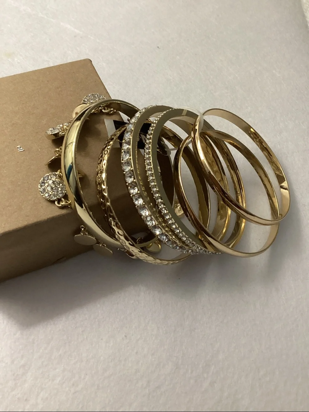 I.N.C International Concepts Gold-Tone 6-Pc. Set Crystal Bangle Bracelets